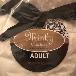 White minky couture adult blanket